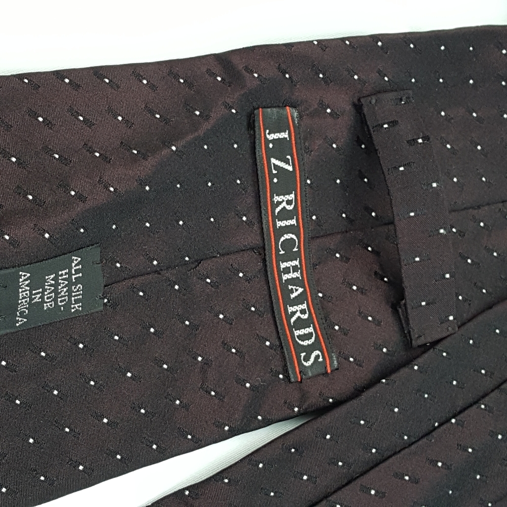 J. Z. RICHARDS Black Hamdmade Executive Silk Tie